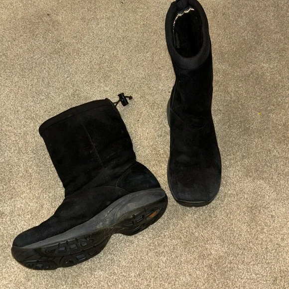 Merrell Shoes Winter Merrell Boots Black Suede Fleece Lined